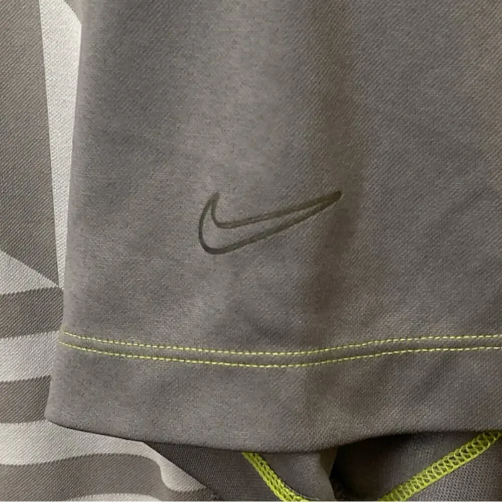 NIKE GOLF Tour Performance Polo Shirt Gray Abstract Stripes Size Large